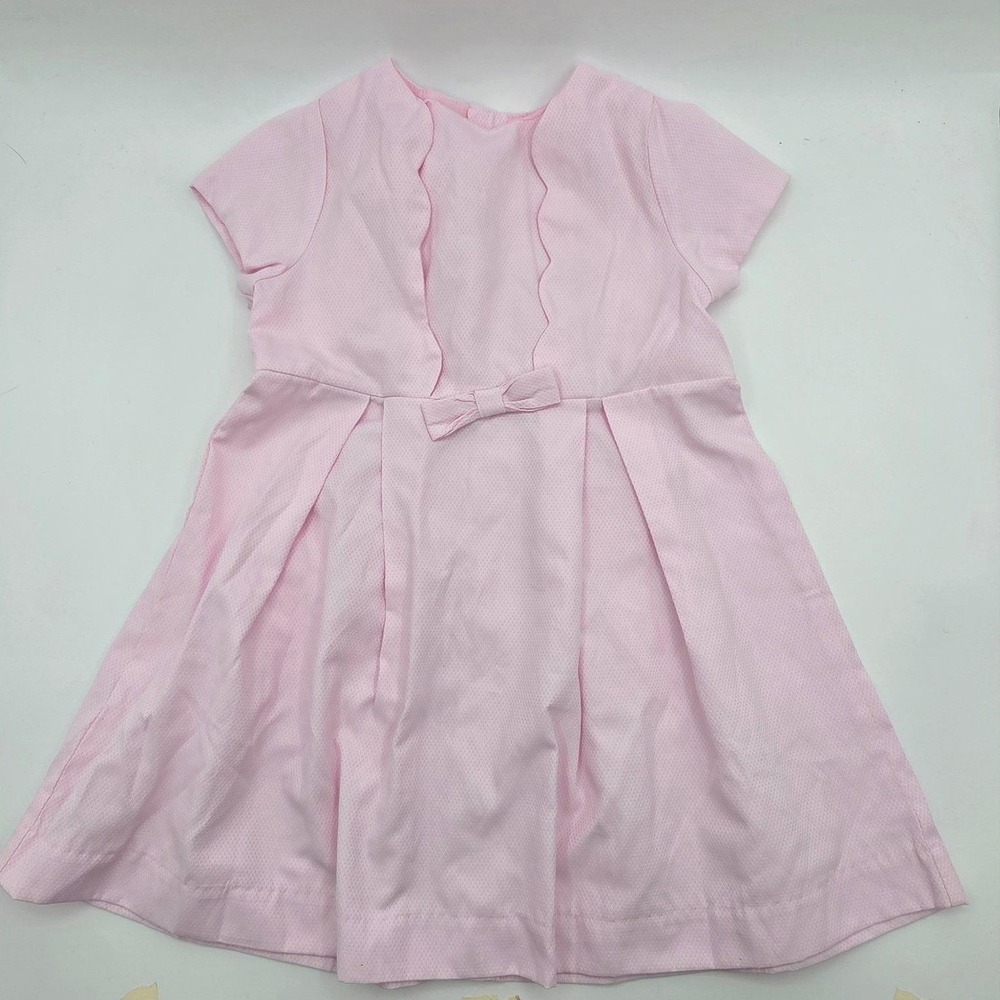 Carriage Boutique Toddler Girls Pink Pique Scalloped Bow Dress Size 2T - Picture 1 of 4